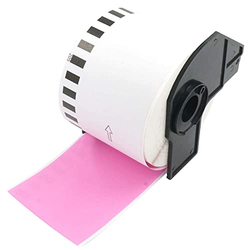 SBCORP Self Adhesive Brother (DK_22205 Pink) Compatible Label Tape Without Plastic Stand_ 62mm x 30 Meter