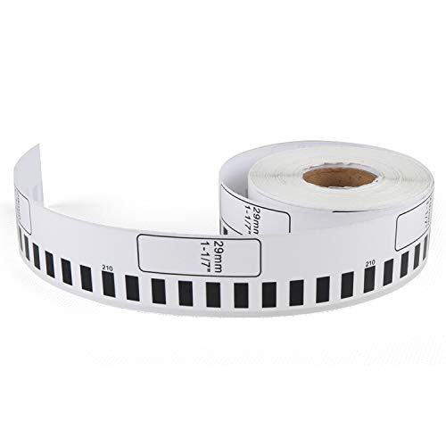 SBC Self Adhesive Brother (DK-22210) Compatible Label Tape- 29mm x 30 Meter Rolls with 1 Stand (Pack of 12)