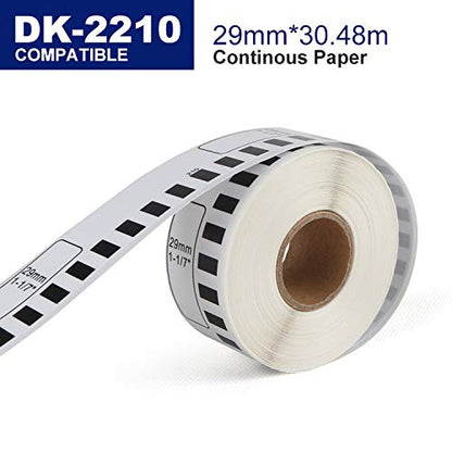 SBCORP Self Adhesive Brother (DK-22210) Compatible Label Tape- 29mm x 30 Meter Rolls with 1 Stand (Pack of 12)