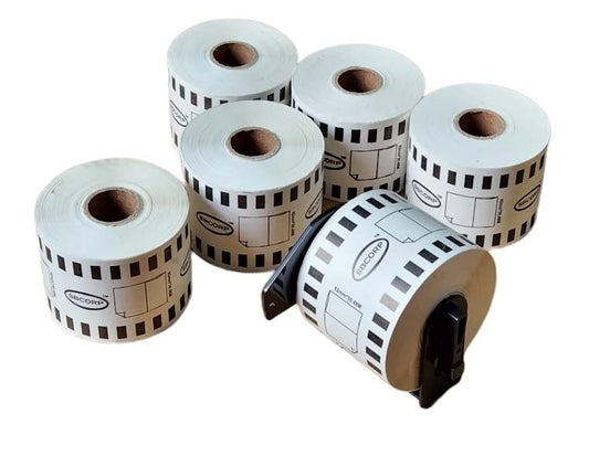 SBCORP Self Adhesive Brother (DK-22205- Pack of 6 Rolls/1 Case) Compatible Label Tape- 62mm x 30 Meter