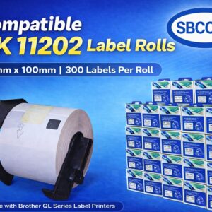 DK-11202 compatible label roll 62mm x 100mm, 300 labels — SBCORP