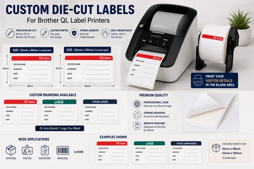 DK-1234 Brother Compatible Visitor Pass Labels 60mm x 86mm (300 labels)