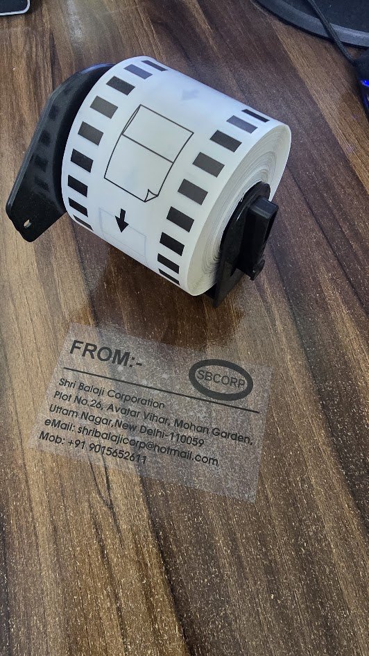 DK-22113 clear film label print sample