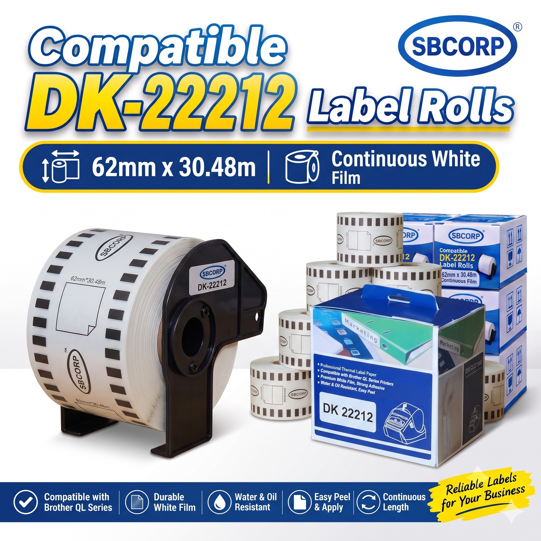 DK-22212 · 62 mm White Film Roll — Shri Balaji Corporation