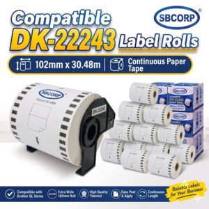 DK-22243 compatible wide paper label roll 102mm x 30.48m — SBCORP
